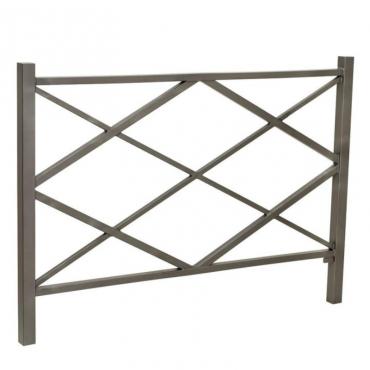 Vue de 3/4 de la barrière de voirie Losange L1500mm coloris gris anthracite
