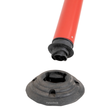 Zoom sur système de fixation du pied de la balise flexible articulée h930 mm
