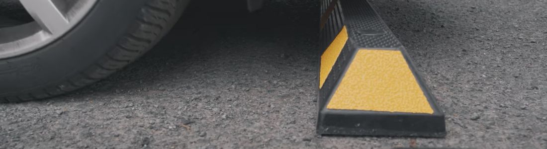 Butée de parking en Caoutchouc Noir et Jaune